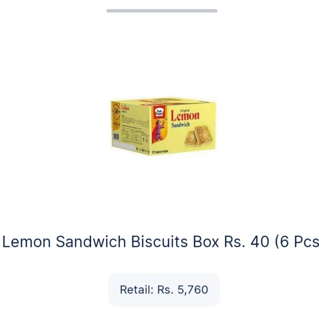 Lemon Sandwich biscuits Rs40 box 6pcs