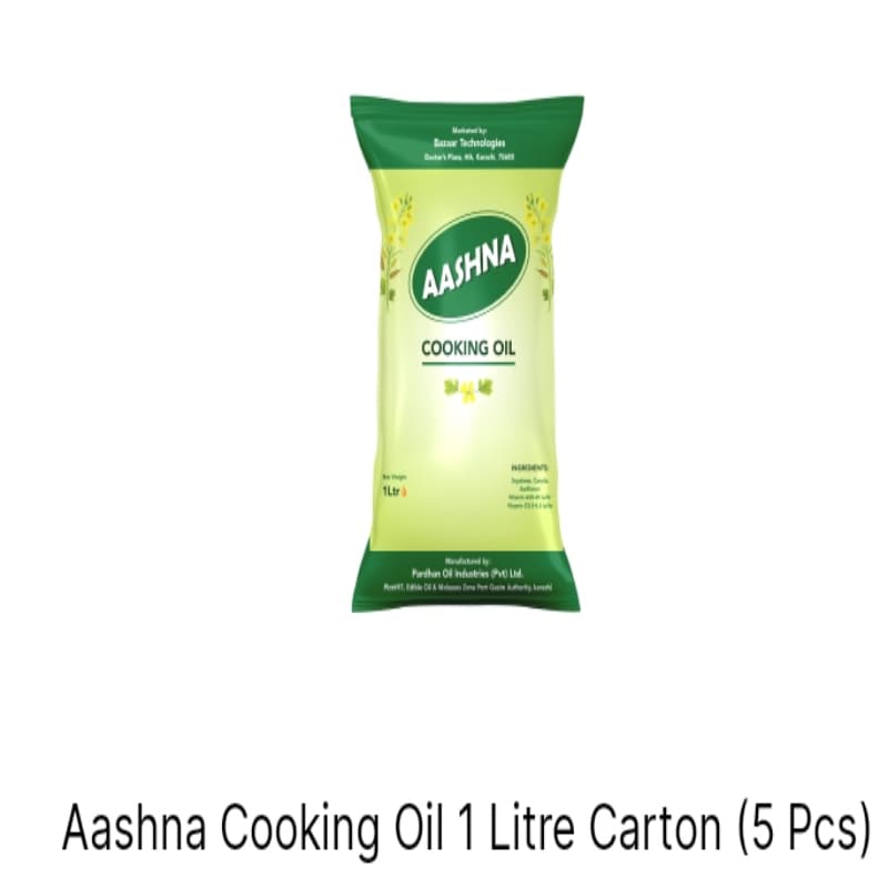 Aashna cooking oil 1 Ltr ctn( 5 pouch )